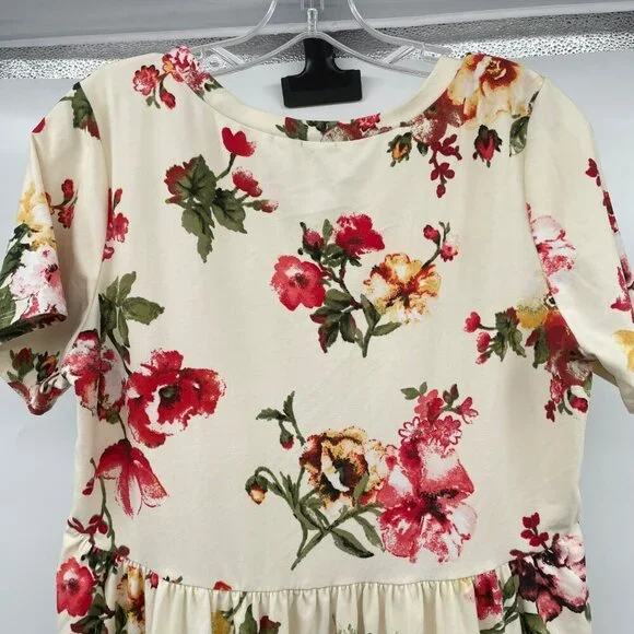 Jodifl Womens Floral Babydoll Dress Short Sleeve Multicolor Size Medium - Picture 6 of 9